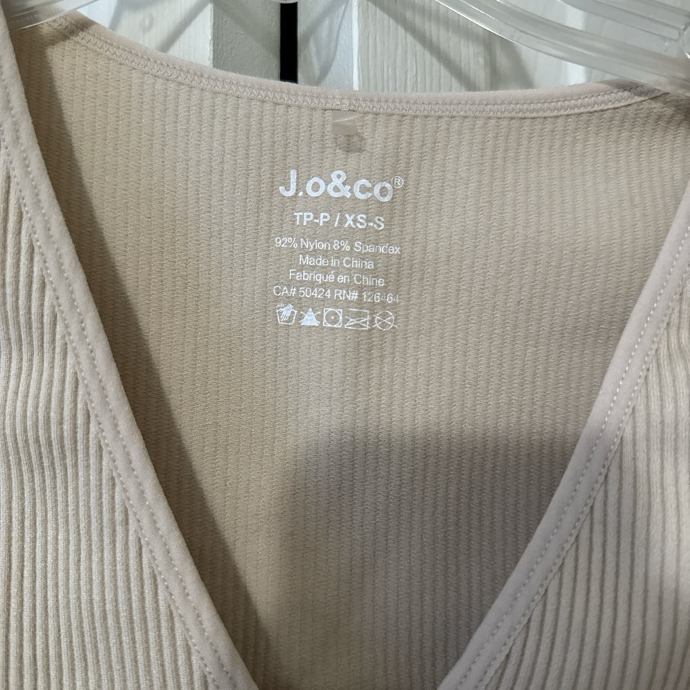 Women's Cream Ribbed Tank Top - Picture 2 of 4